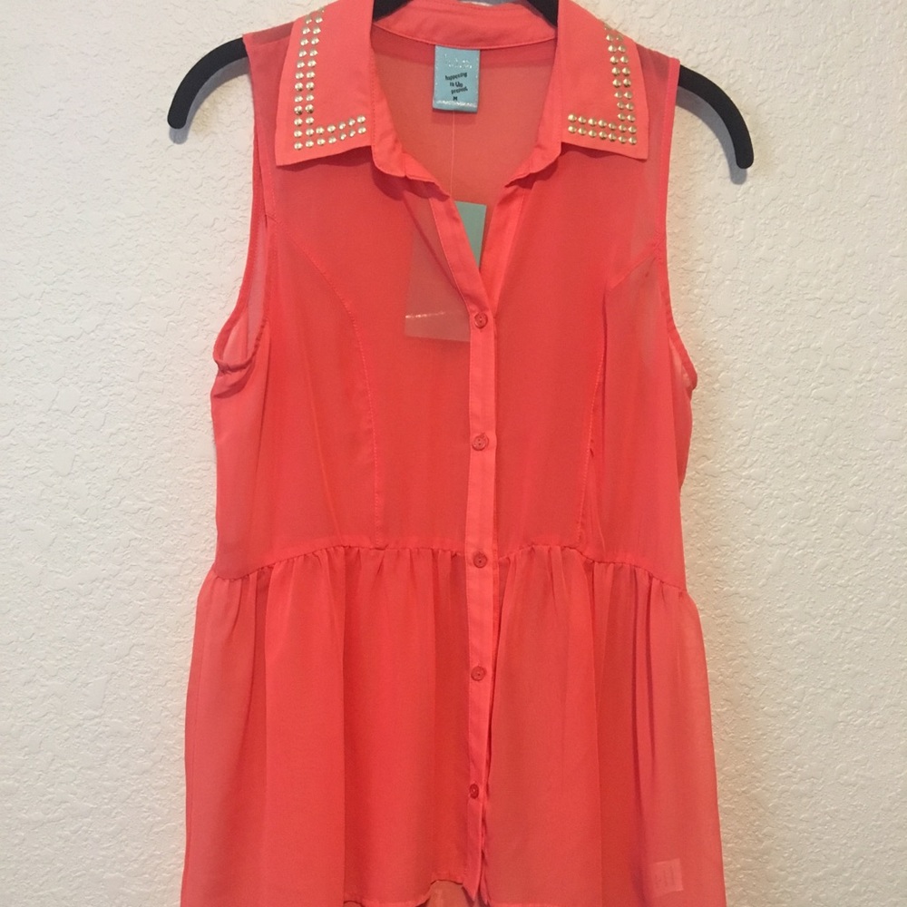 NWT H.I.P. Studded Sleeveless Top